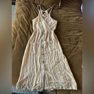 Yellow and white summer dress